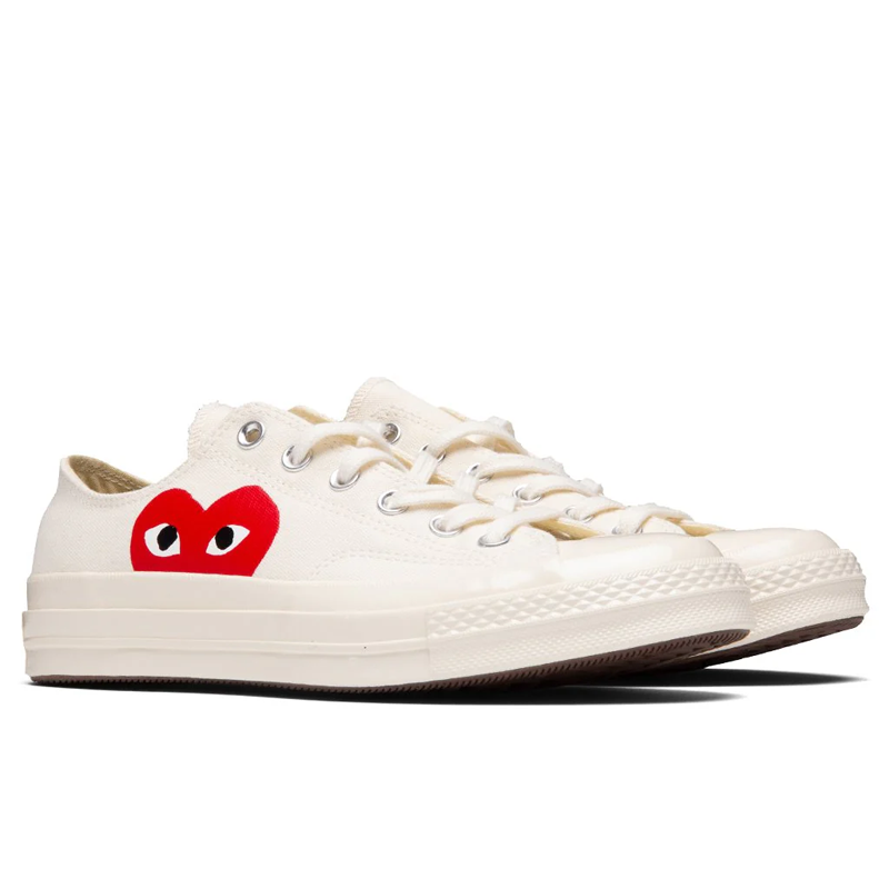 Converse X Comme des Garçons - Blanche Basse (Coeur rouge)