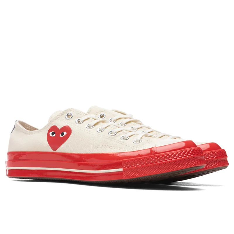 Converse X Comme des Garçons - Blanche Basse (Semelle Rouge)