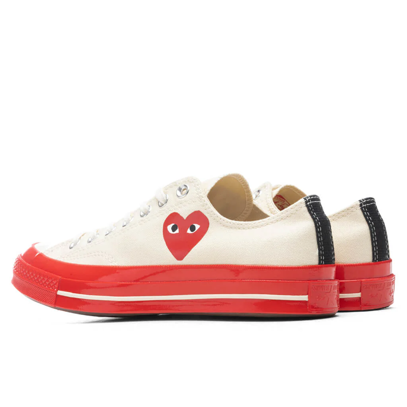 Converse X Comme des Garçons - Blanche Basse (Semelle Rouge)