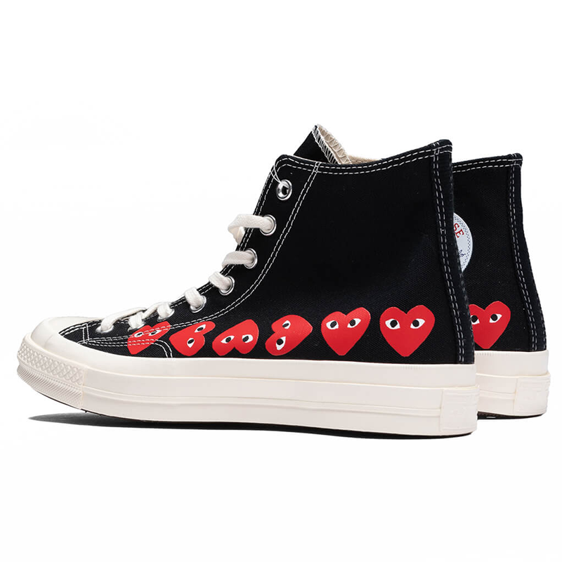 Converse X Comme des Garçons - Noire (multi coeurs rouges)