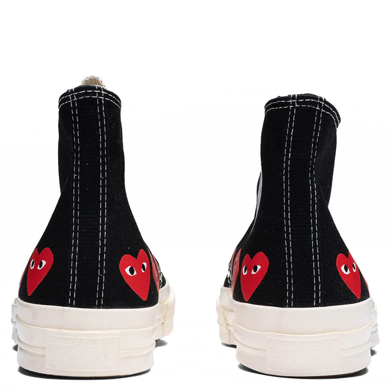 Converse X Comme des Garçons - Noire (multi coeurs rouges)