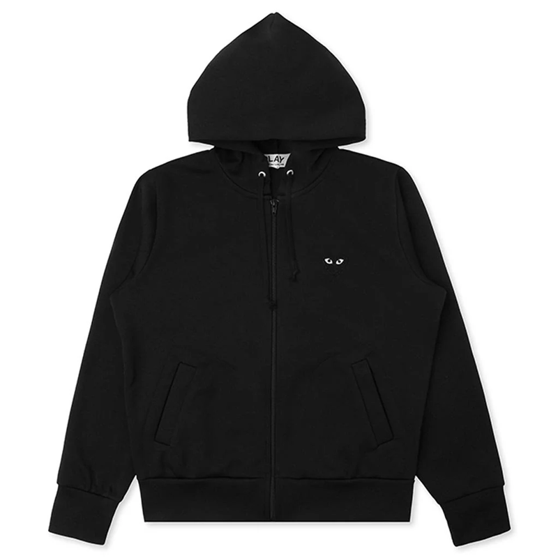 Veste CDG Noir à capuche (coeur dorsal)