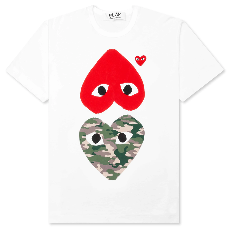 Tee Shirt CDG Blanc Demi Camouflage