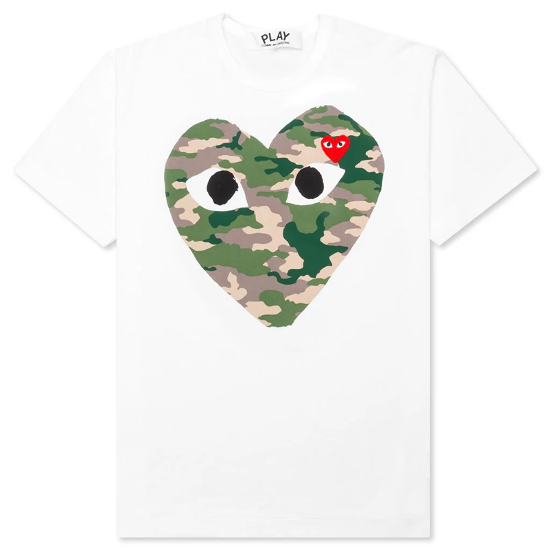 Tee Shirt CDG Blanc Camouflage