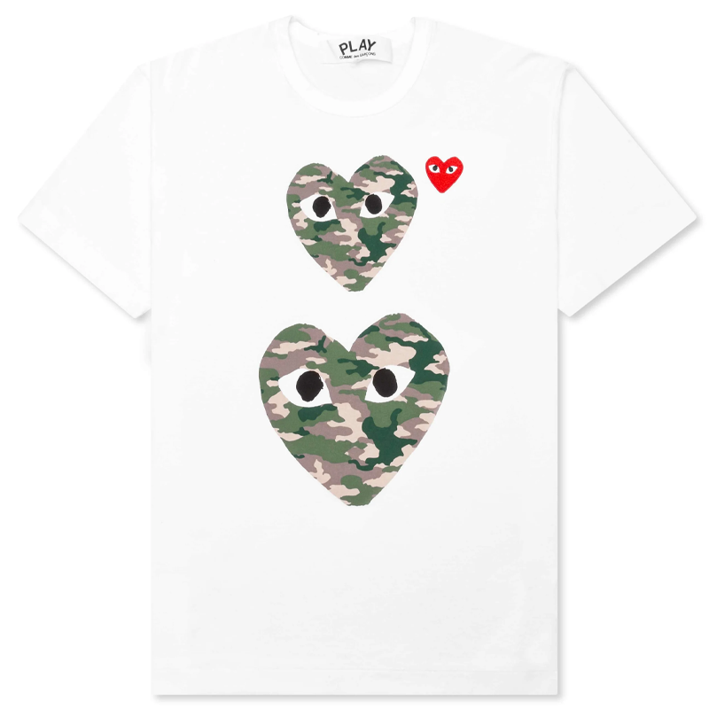 Tee Shirt CDG Blanc Double Camouflage