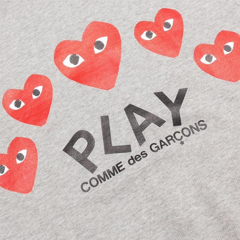 Veste CDG PLAY grise (coeurs dorsaux)