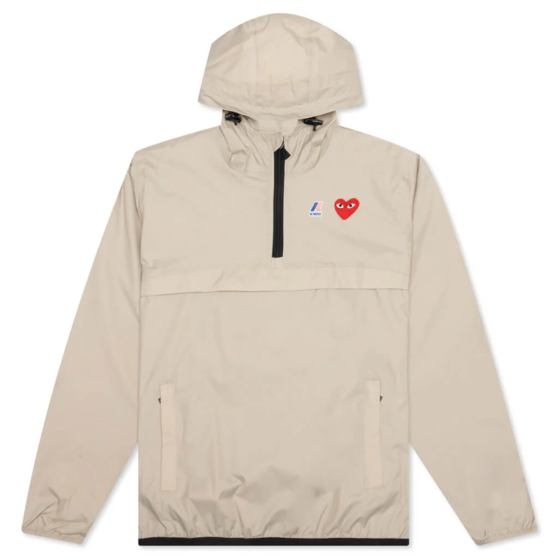 Kway X CDG : Kway Beige (demi fermeture)