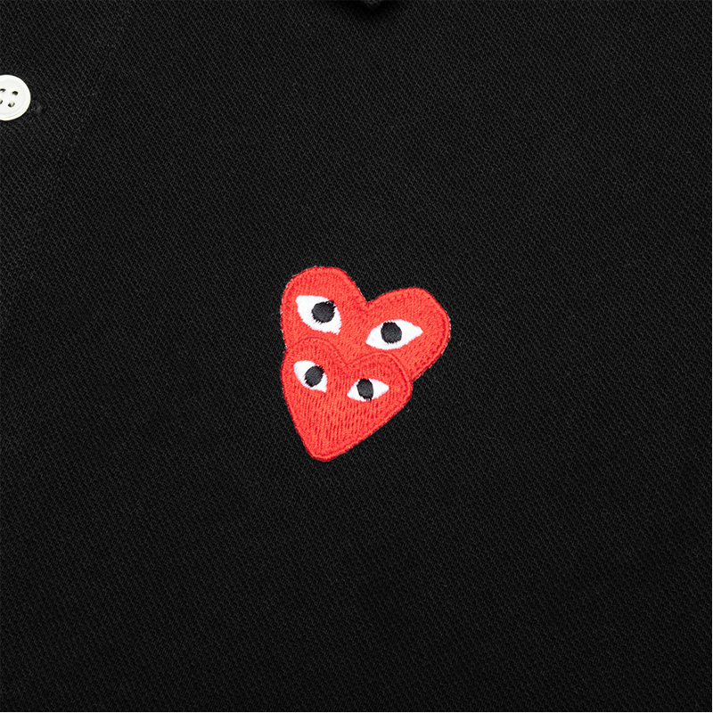 Polo Noir CDG (Double coeur)