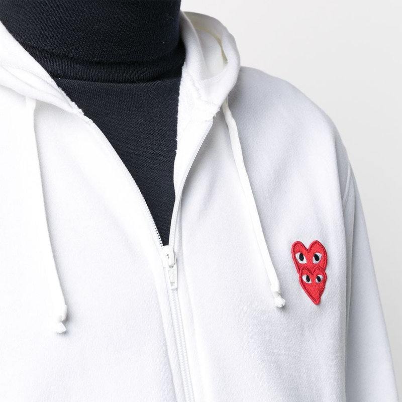 Gilet Blanc CDG double coeur