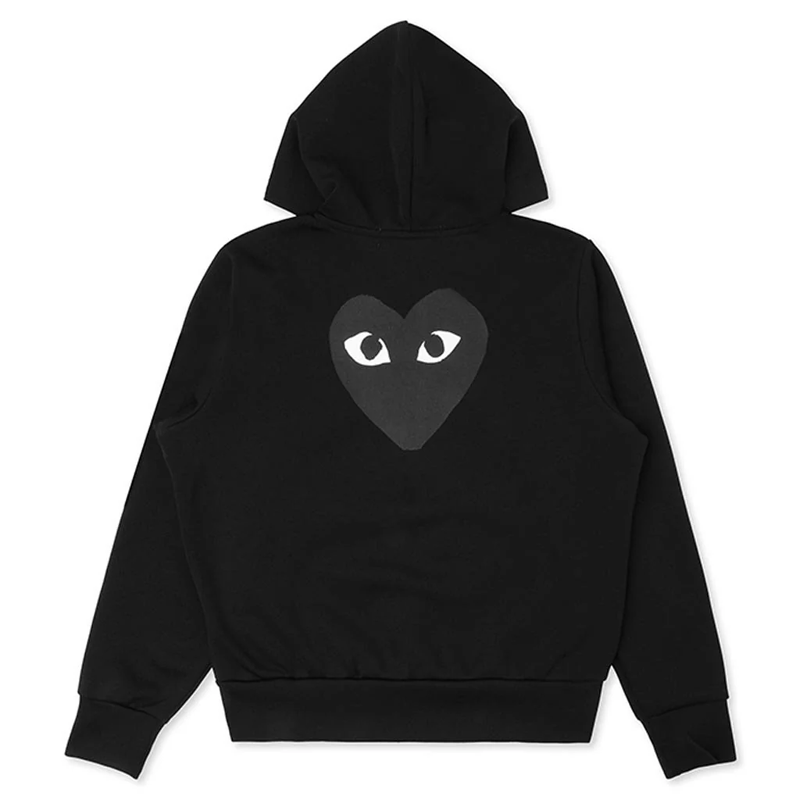 Veste CDG Noir à capuche (coeur dorsal)